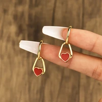 lost lady 1pair cute love heart drop earrings for women drip alloy dangle earring fashion ear jewelry party girls gifts 2022