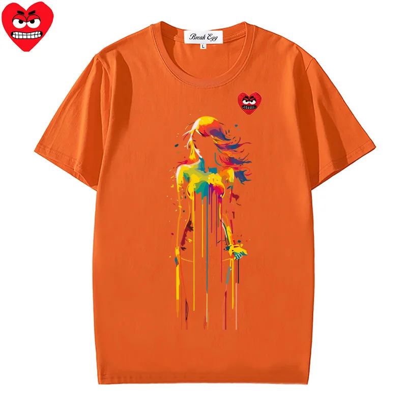 Женская и мужская футболка с принтом для девочек хлопковая милая прямая летняя