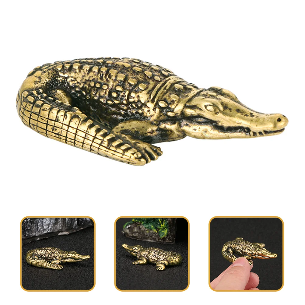 

Figurine Crocodile Animal Statue Shui Feng Brass Decor Garden Miniature Zen Ornament College Apartment Sculpture Decoration