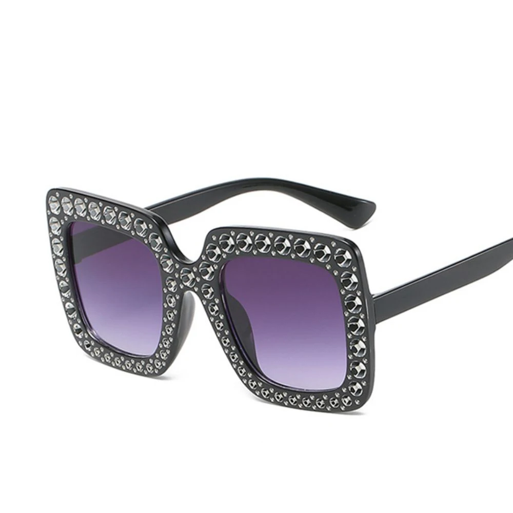 

1PC Big Crystal Oversized Sunglasses Fashion UV400 Big Square Frame Sun Glasses Retro Punk Summer Street Eyewear for Women