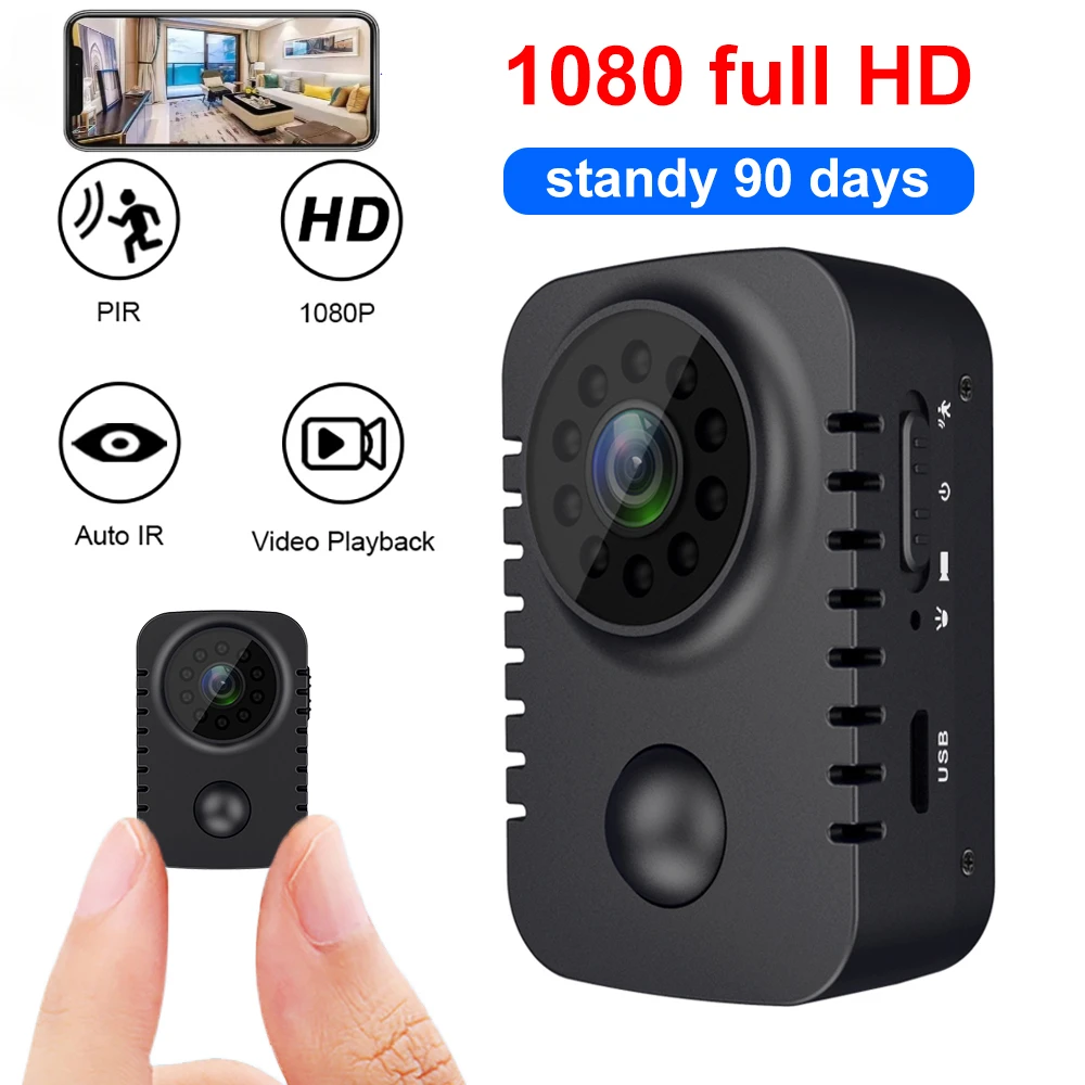 

Mini Body Camera 1080P Full HD Security Pocket Night Vision Motion Dection Small Camcorder For Cars Standby PIR Video Recorder
