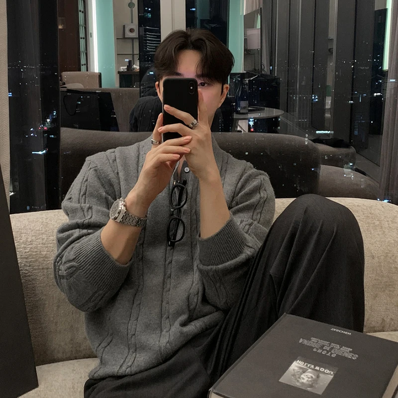 Зимний Теплый женский свитер Bishe в Корейском стиле Красивый пуловер с узором виде