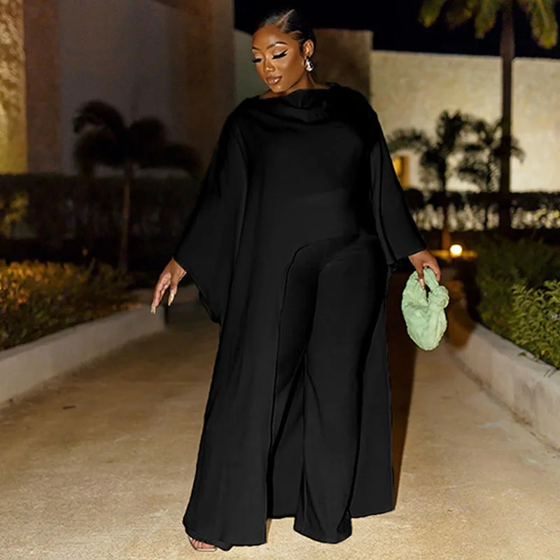 Однотонные Свободные повседневные осенние наряды с боковыми вставками