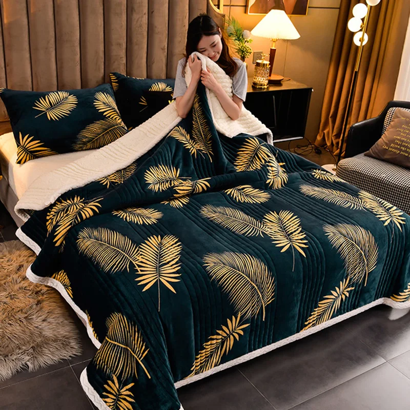 

Double Face Lamb Fleece Blanket Thickened Flange Velvet Winter Cover Comfortable Friendly Blankets for Bedroom Office Sofa Beds