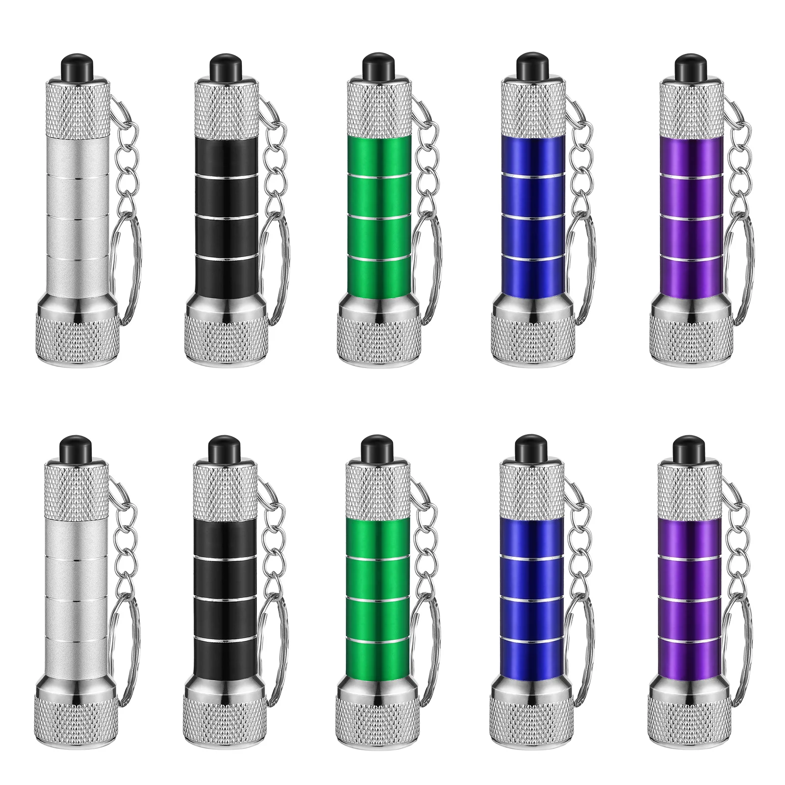 

IMIKEYA 10pcs Headlight Flashlight Flashlight 5 LED Torch Keyring Lights for Home Outdoor(Random Color)