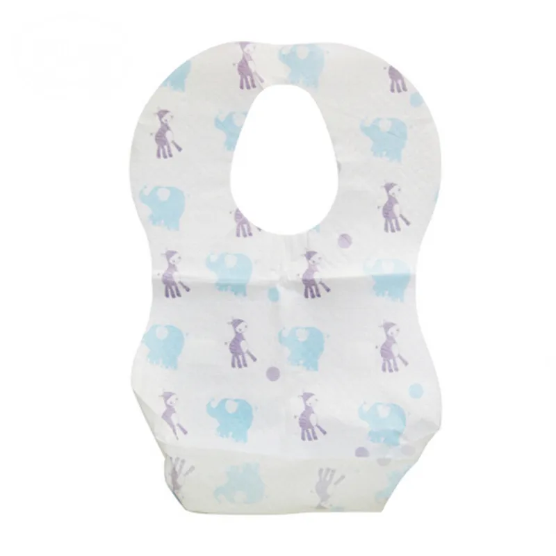 

10 pcs/set Waterproof Non-Woven Fabric Disposable Bibs Eating Saliva Paper Bibs For Babies Portable Bibs Feeding Saliva Bib