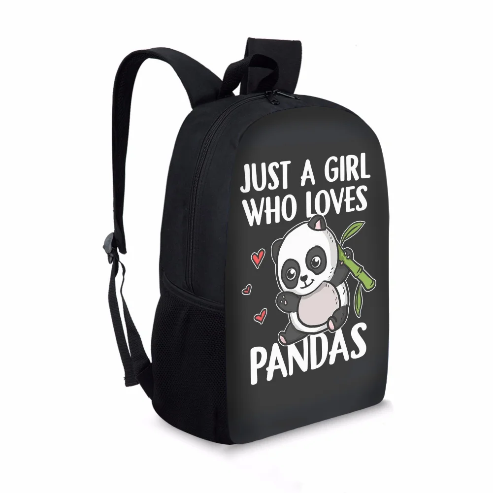 FORUDESIGNS Hot Style Cute Cartoon Panda with Bamboo Pattern Large Capacity Backpack Set Women Girls Student School Bags Bookbag