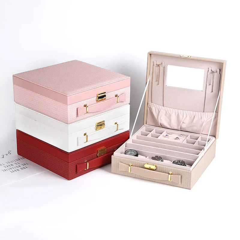 

New dust-proof box jewelry boxes brief vogue watch necklaces earrings ring jewelry box
