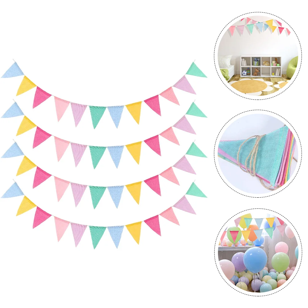 

Triangle Banner Pennant Garland Flag Hanging Party Bunting Flags Decor Paper Linenette Holiday Wedding Decorationsdeocr White