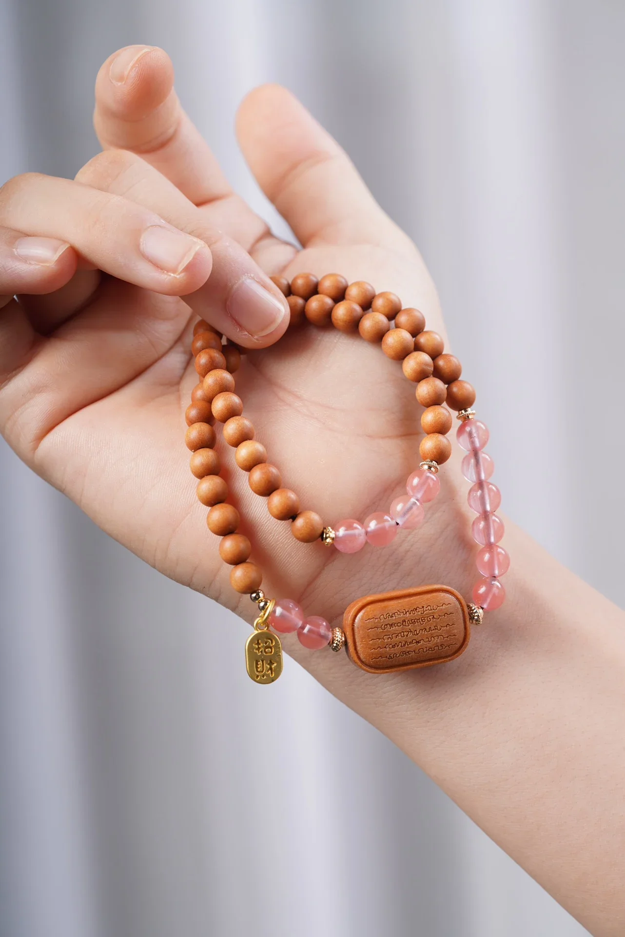 Натуральный старый горный сандал Барби двойной круг рука с пятью кусочками