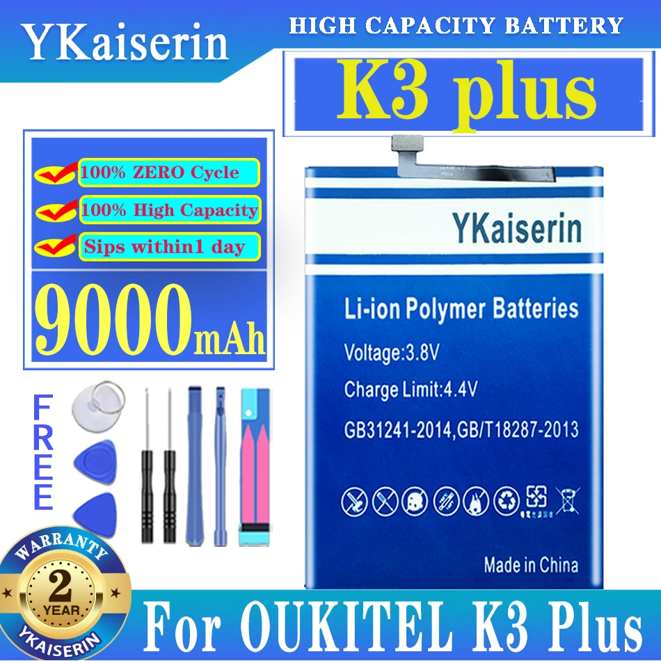 

Original YKaiserin 100% NEW Battery For OUKITEL K3 PLUS K3PLUS In Stock Smart Phone Hihg Quality Baterij