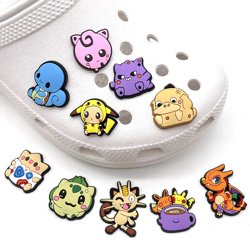 

1pcs Pokemon Kawaii Croc Charms Crocs Womens Shoes Shoe Pvc Women Charm Buckle Set Charizard Decorations Accessories Kids Women