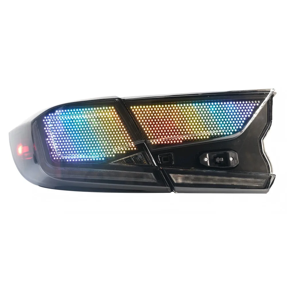 Фото Задний фонарь для автомобиля, модифицированный RGB-светодиодный фонарь с цифровым дисплеем, светодиодный стоп-сигнал, указатель поворота для Accord №3