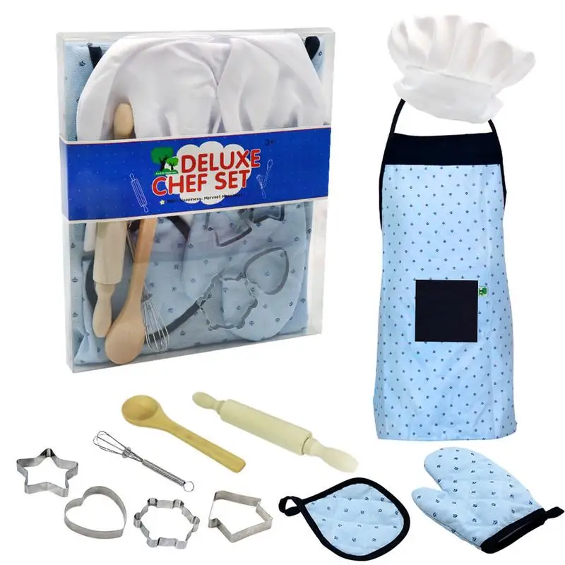 

11 шт. детский игрушечный набор для ролевых игр, кухонная утварь, инструменты для выпечки, классические игрушки, фартук для торта, рождественские подарки