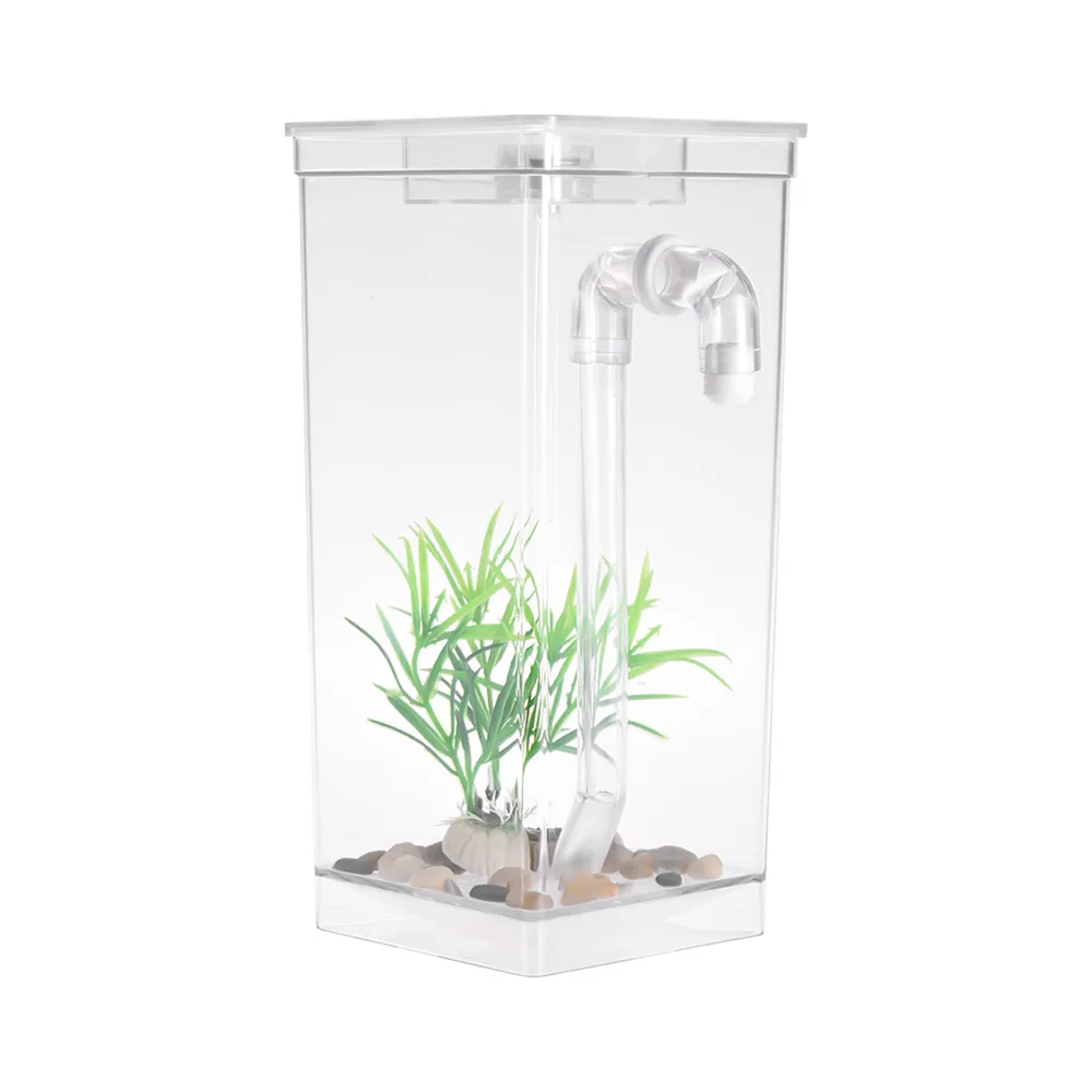

Acrylic Desk Aquarium Fish Tank Self Cleaning Small Fish Tank Bowl Convenient Office Home Decor Gift Aquarium Accessories