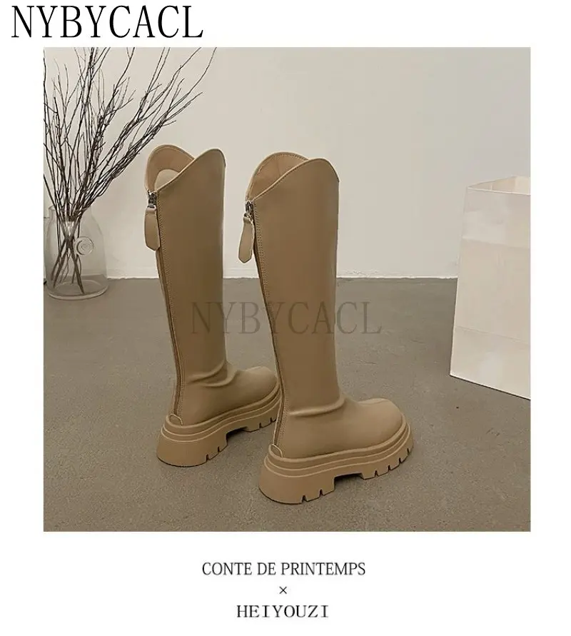 Winter New Soft Leather Women Mid Ankle Boots Zipper Fashion Female 2023 Flats Dress Ladies Street Style Black Shoes Platform