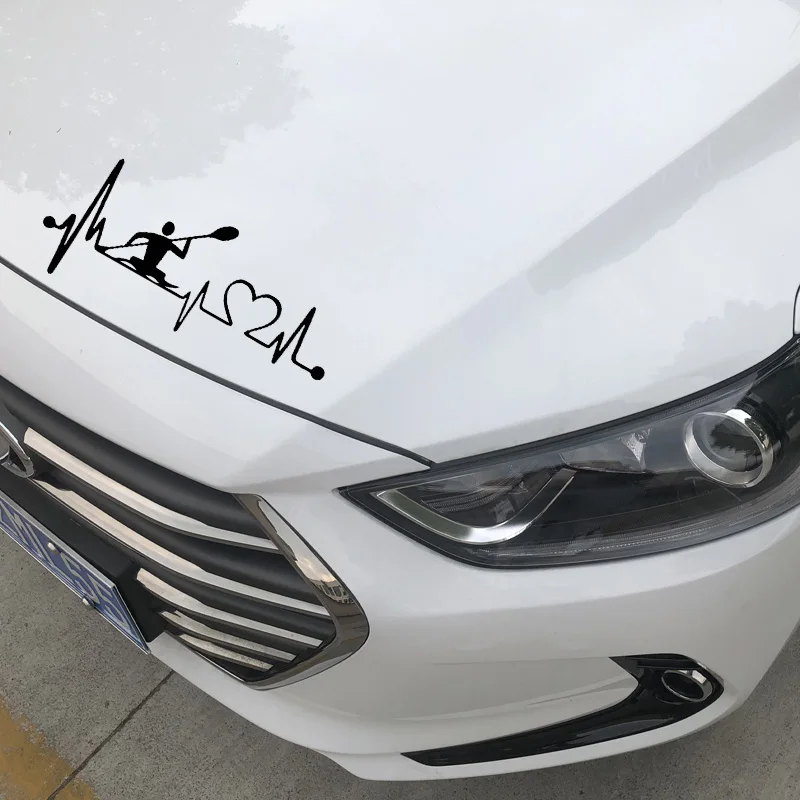 Наклейка на автомобиль индивидуальная забавная с пульсометром лодкой гребной