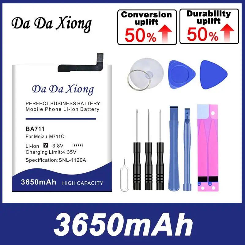 DaDaXiong 100% Новинка 3650 мАч BA711 батарея для Meizu meilan M711Q M711C M711M Бесплатная двусторонняя клейкая лента