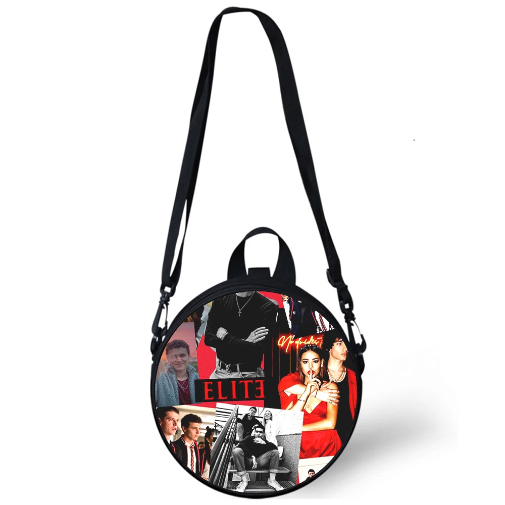 Spanish TV series Elite Child kindergarten Bag 3D Print Crossbody Shoulder Bags For School Women Mini Round Bagpacks Rugtas Bag