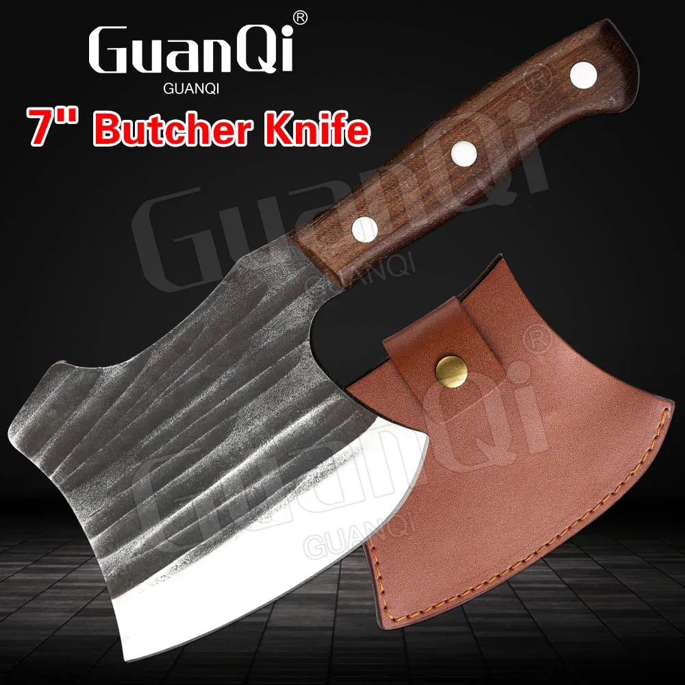

Wood Handle Handmade Forged Chef Knife Handmade Cleaver High-carbon Butcher Chopper Traditional Slicing Knife Cooking Tools