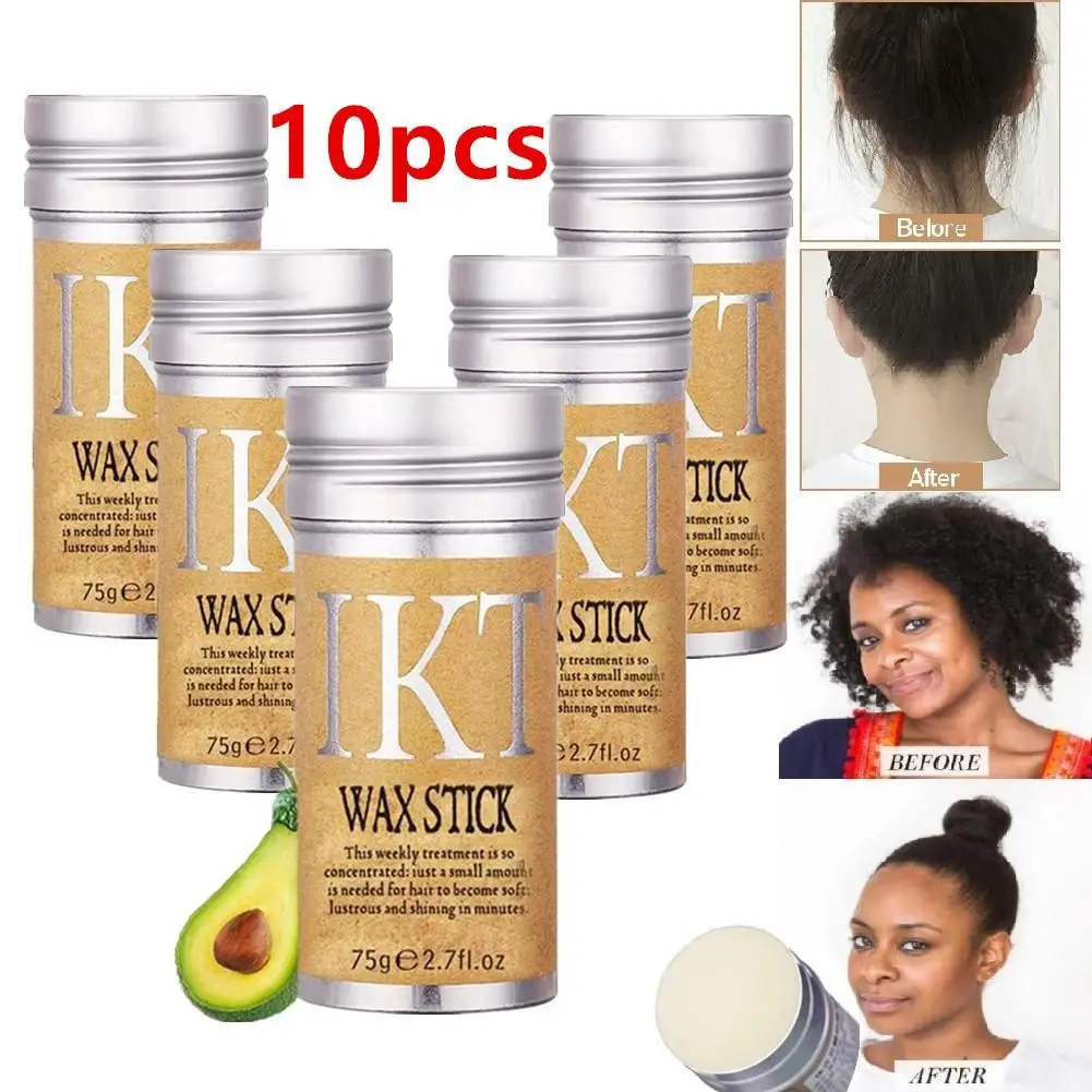 

10pcs IKT 75g Strong Hold Hair Wax Stick For Hair Styling Wig Knots Healer Gel Stick Thin Baby Hair Perfect Line