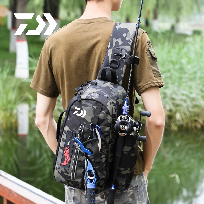

Daiwa Multi-Purpose Fishing Tackle Bag Men's Wear-resistant Waterproof Shoulder Crossbody Waist Pack Travel Outdoor Sport Bag