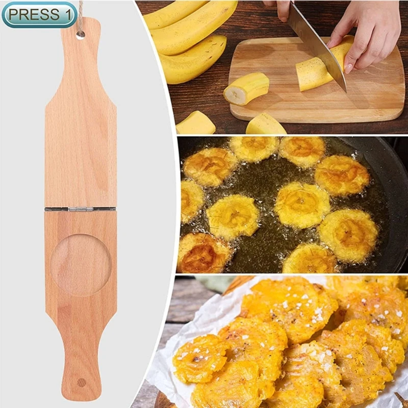 Crispys Tostones для жареных чипсов и чашек деревянная дробилка банановых тортов Tostonera