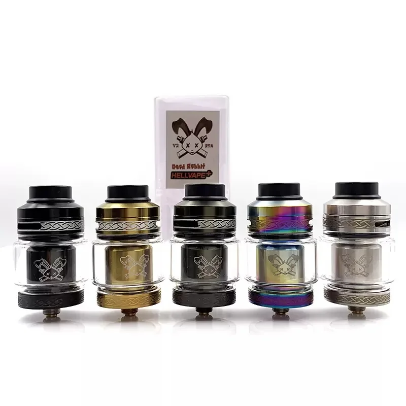 

Dead Rabbit V2 RTA Rebuidable Tank 25mm 2ml/5ml Capacity Single/Dual Coil with Y-type Deck Top Airflow E Cig Atomizer VS Zeus X