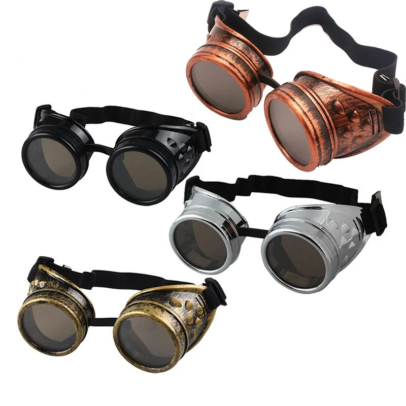 

Fashion Arrival Steampunk Sunglasses Vintage Style Goggles Welding Punk Glasses Cosplay Brand Designer Five Colors Lens