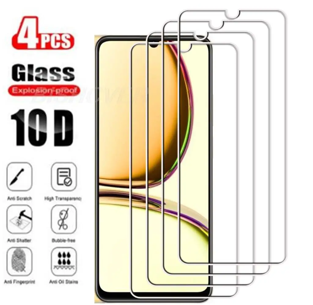 

4Pcs Tempered Glass FOR Realme C53 6.74" RealmeC53 C 53 Narzo N53 N 53 RMX3760 Screen Protector Protective Glass Film 9H