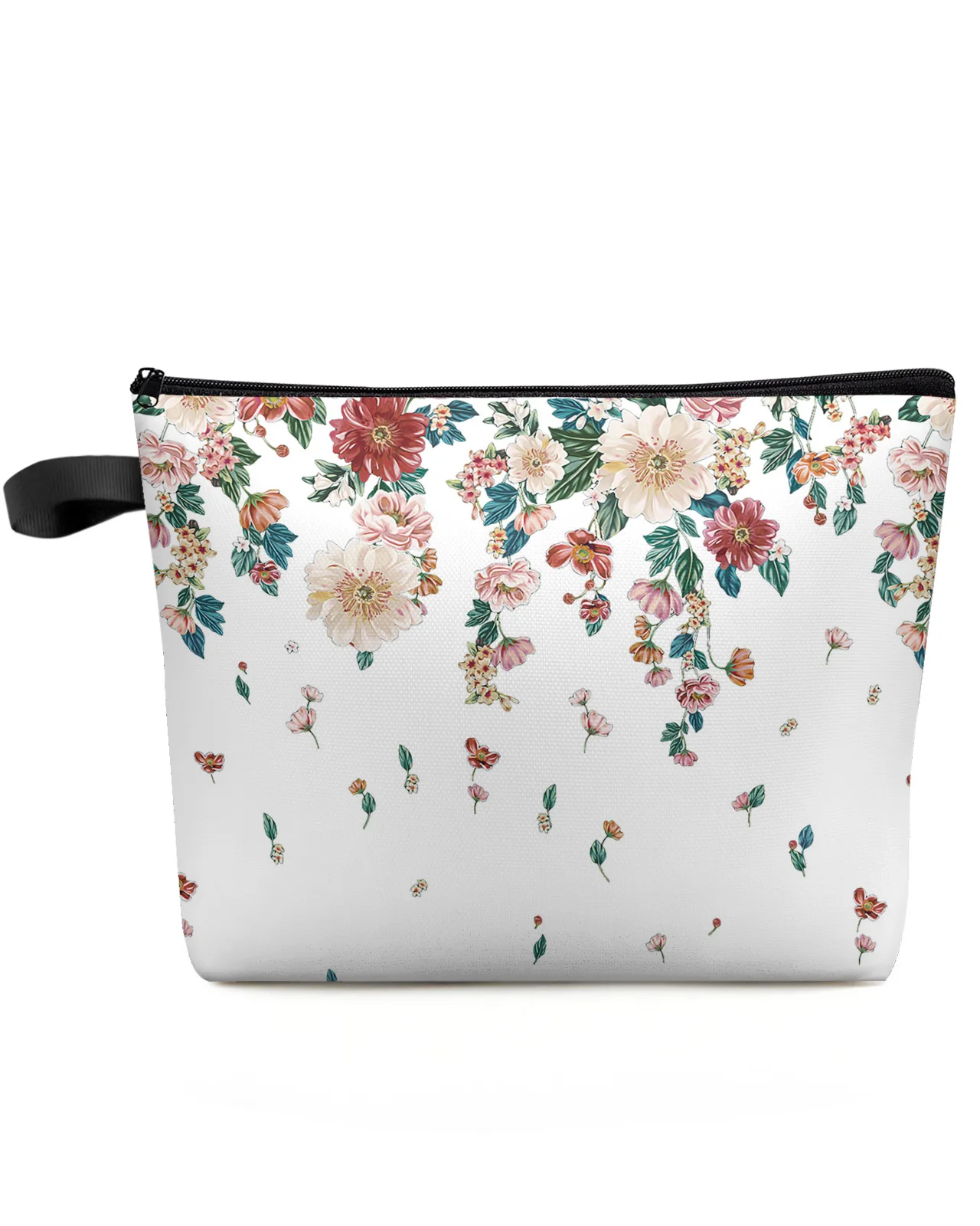 

Plants Flowers White Makeup Bag Pouch Travel Essentials Lady Women Cosmetic Bags Toilet Organizer Kids Storage Pencil Case