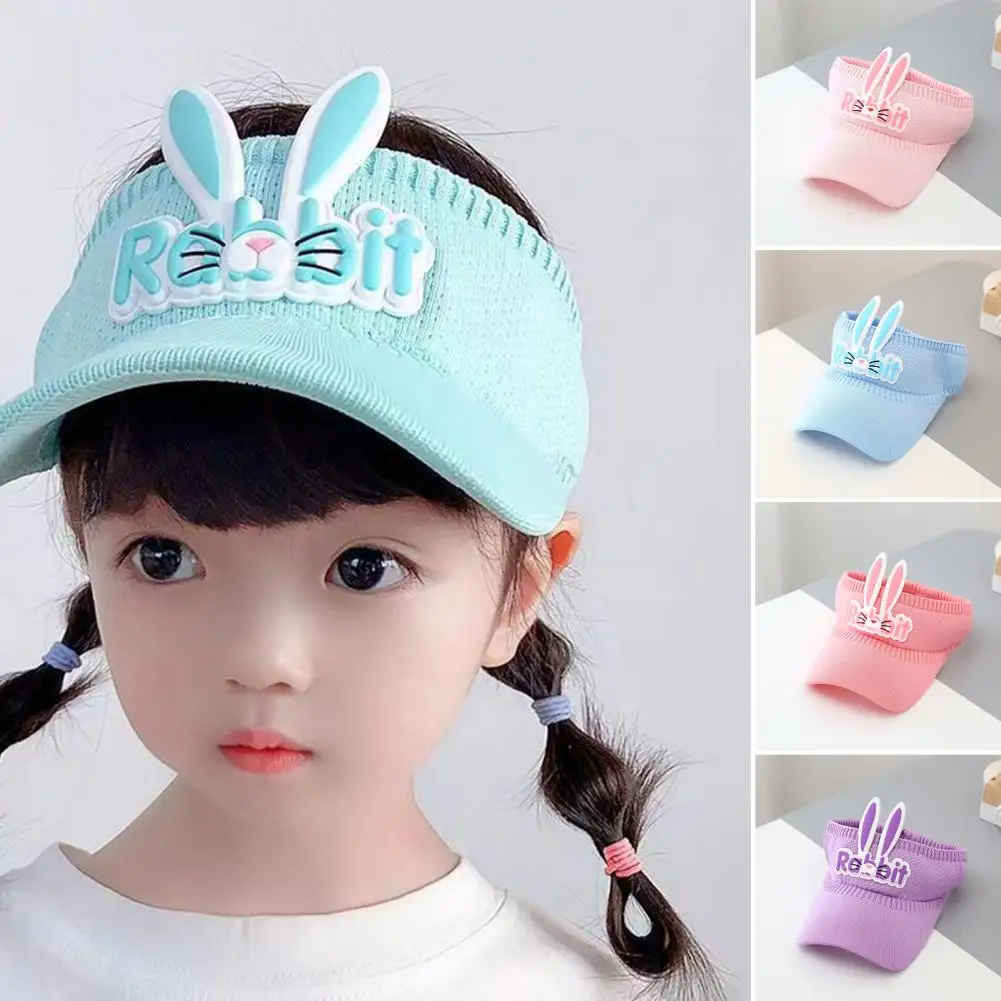 

Kids Baseball Hat Empty Top 3D Rabbit Ears Lovely Sun Protection Polyester Summer Hat Beach Sun Visor Hat Outdoor Supply