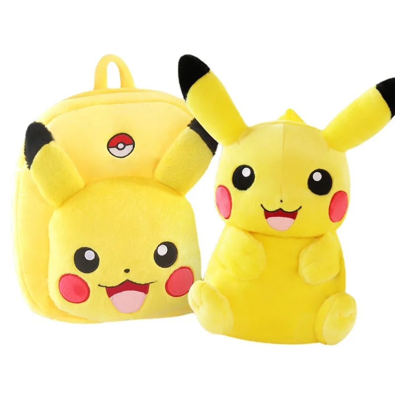 

Cartoon Pokemon Pikachu Plush Children's Backpack Plush Toys Pikachu Modeling Children's Plush Schoolbag Cute Children's Gift