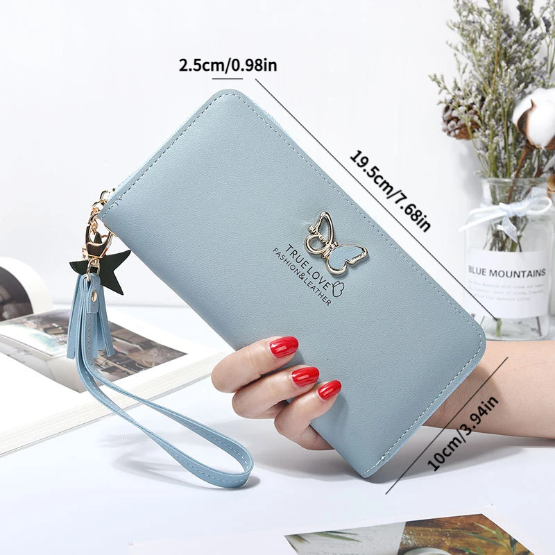 Fashion Hollow Butterfly Women Wallet Korean Wrist Bag Clutch Long Coin Purse Small Bag Women's Zipper Card Holder Phone Bag
