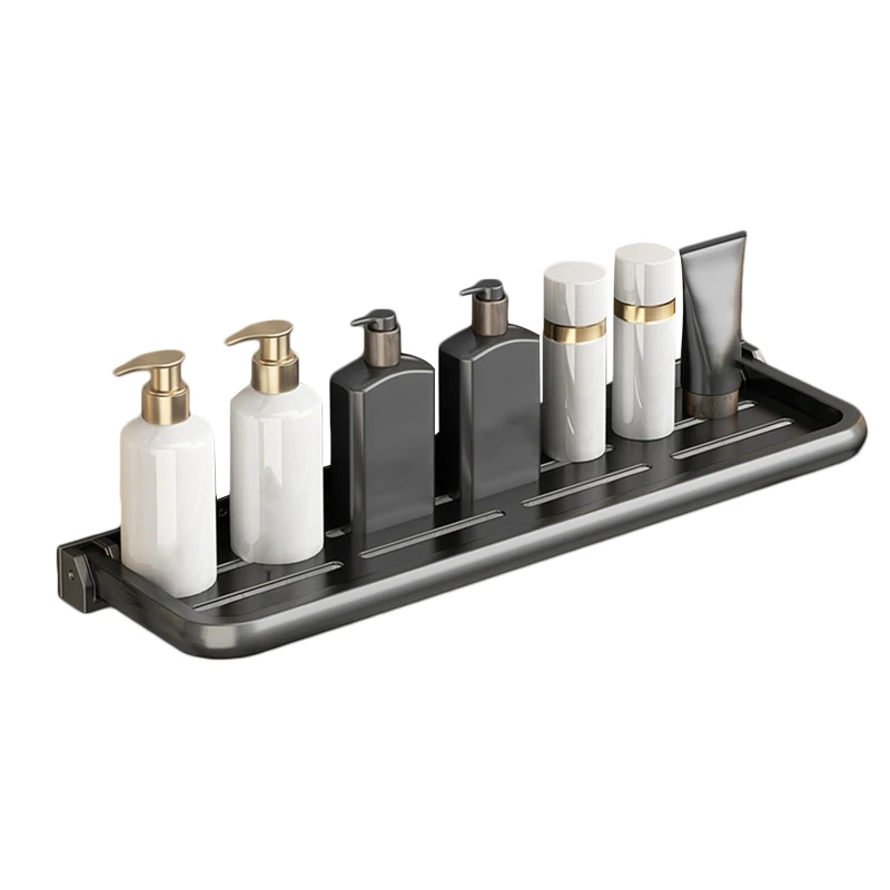 

Foldable Storage Tray Shower Shelf Shampoo Holder Toilet Kitchen Accessories