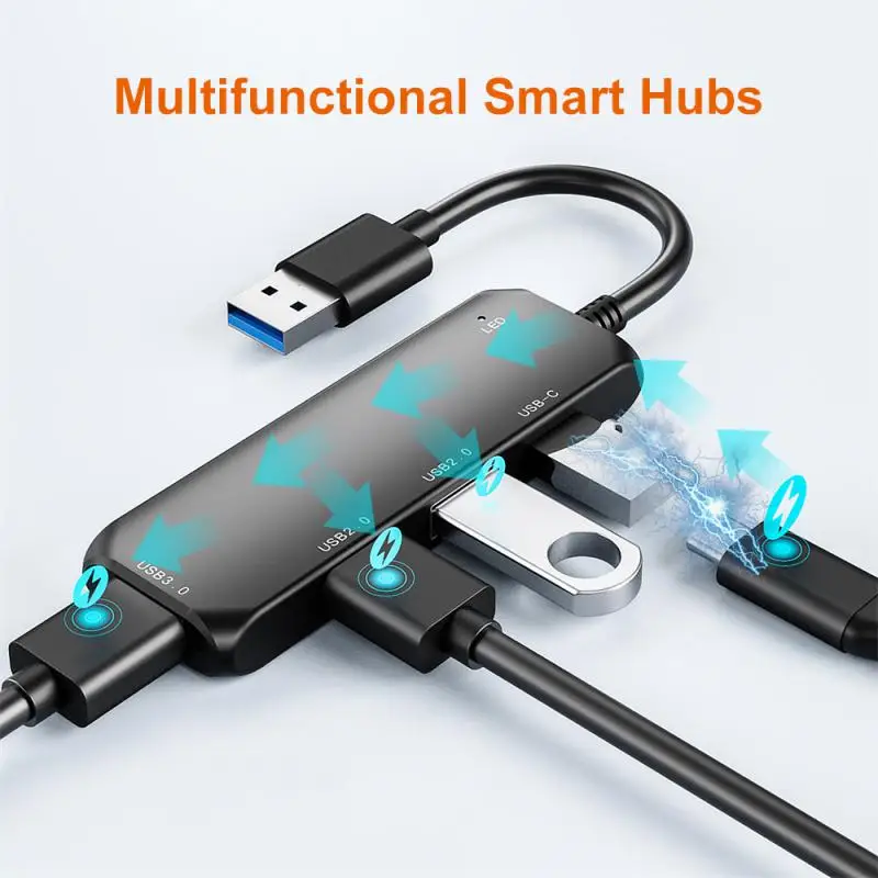 

4 In1 Type C Hub 4 Port Docking Station 5Gbps USB 3.0 2.0 Splitter Adaptador for Tablet Phone Laptops Accessories HUB Splitter