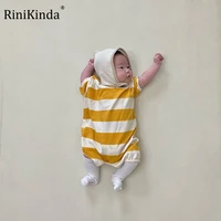 rinikinda baby rompers infant jumpsuit boygirls clothes casual striped newborn baby clothes girl kids summer clothes 2022