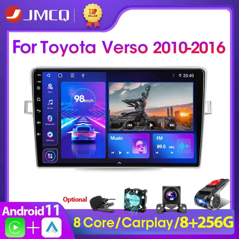 Автомагнитола JMCQ 2 Din для Toyota Verso R20 2010-2016 стерео Мультимедийный плеер Android 11 GPS-навигация головное устройство 2din Carplay