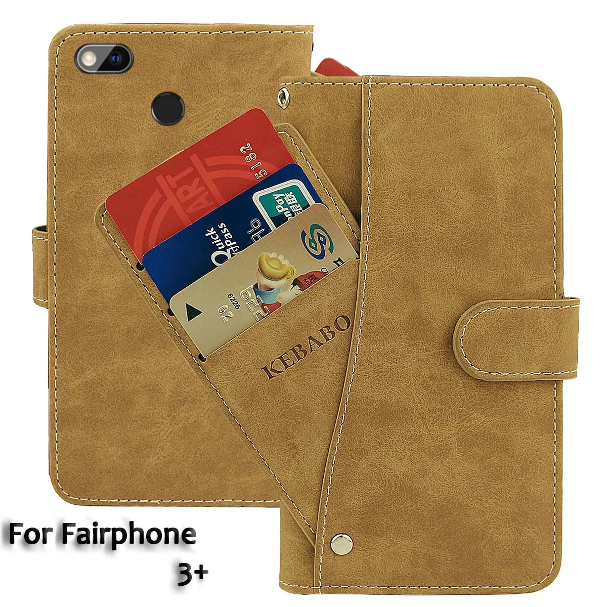 Винтажный кожаный кошелек Fairphone 3 Plus 3+ чехол 5 65 дюйма роскошные откидные слоты для