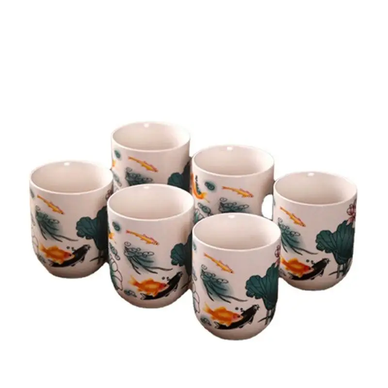 

Heat Resistant Kung Fu Tea Set Chinese Style Ceramic Cup Vintage Tea Cup