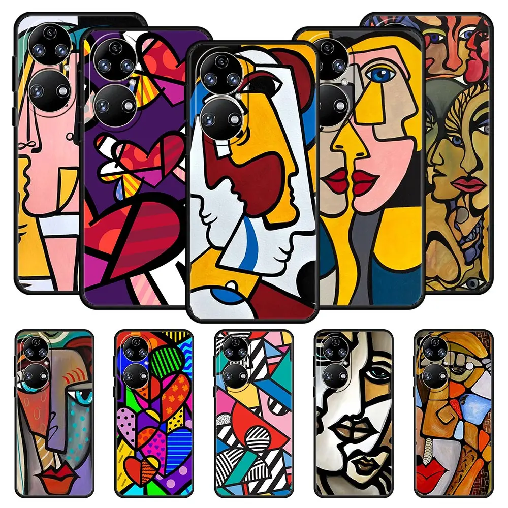 

Picasso abstract painting Phone Case For Huawei P30 Lite Y6p Y9s Y7a P50 Pro P20 P40 Lite E P Smart Z 2021 Y6 Y7 Y9 2019 Cover