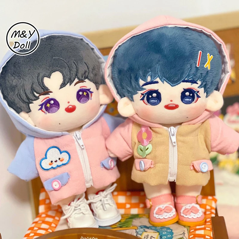 20cm Doll Clothes for baby born Kindergarten Cartoon Coat Jungkook Jimin Jin V SUGA Xiao Zhan Winter Idol Dolls for girls Gift