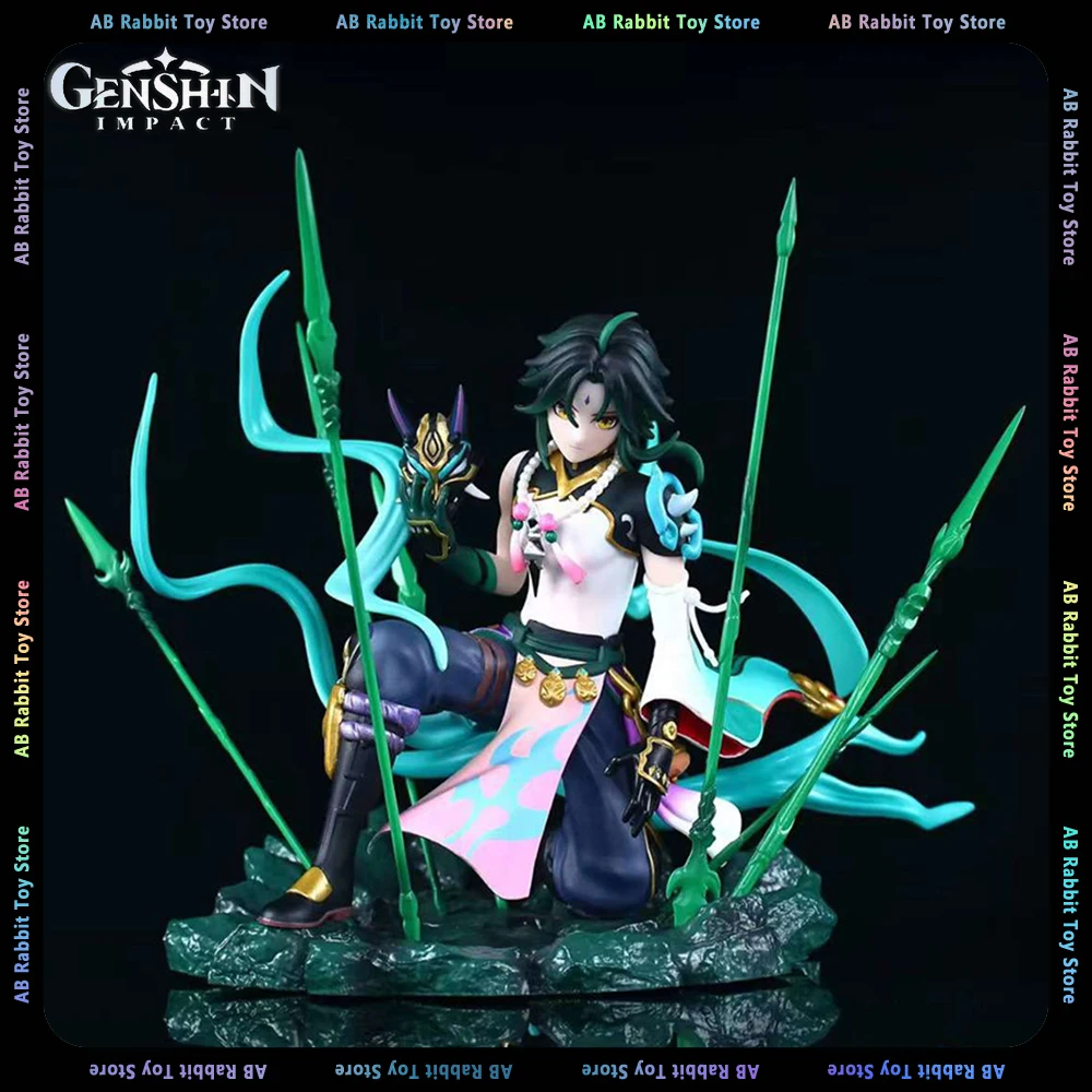

22 см, Genshin Impact Xiao, аниме-фигурка бдительности Yaksha, искусственная статуэтка, украшение, игрушки, подарки
