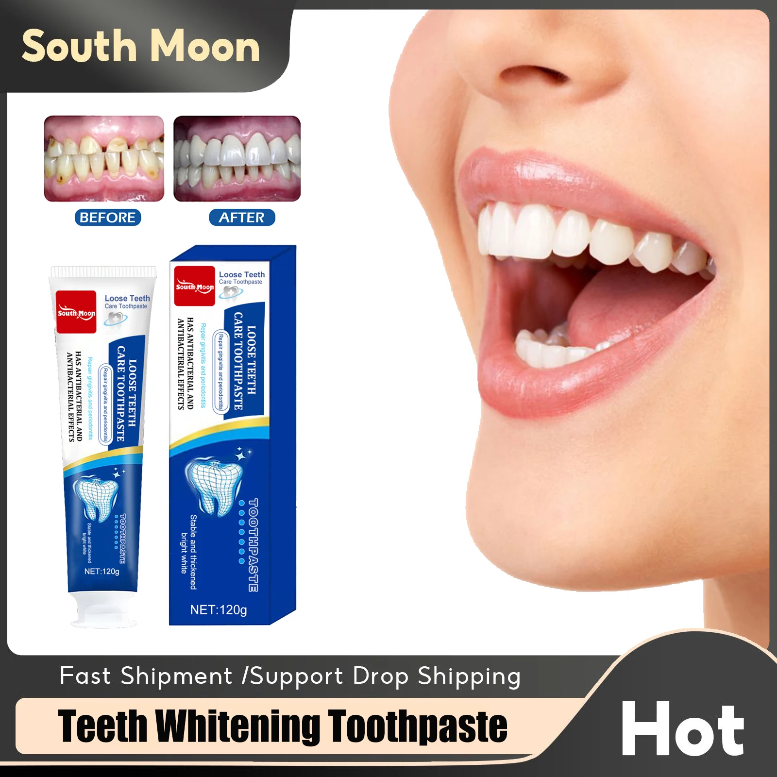 

Loose Teeth Care Toothpaste Quick Repair Cavities Deep Cleaning Remove Plaques Stains Freshen Breath Teeth Whitening Toothpaste