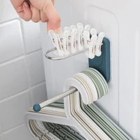 clothes hanger wall mounted waterproof bathroom washroom towel clothing drying holder stand traceless hook clothes rack