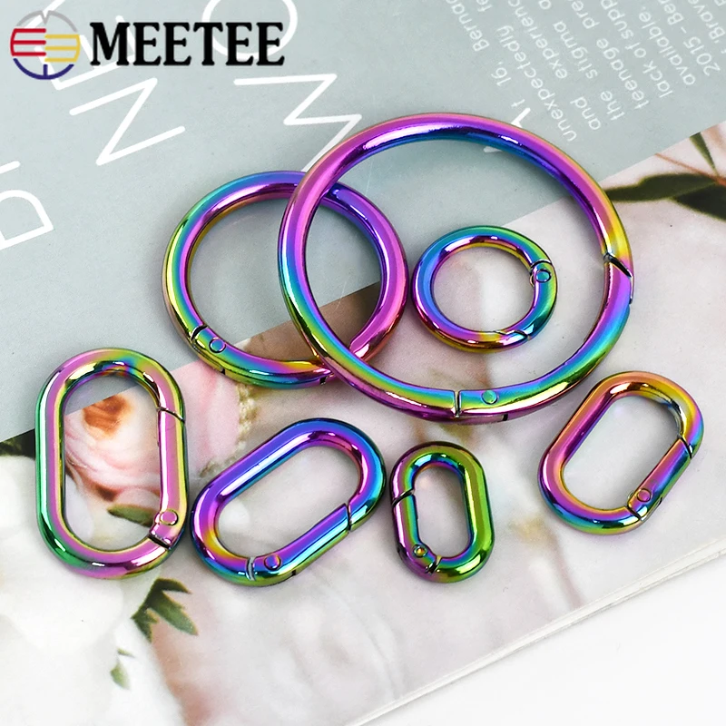 Фото 5/10 шт. Meetee 10-50 мм, металлическое пружинное уплотнительное кольцо, пряжка, ремешок для сумки, соединительный карабин, брелок для ключей, зажим для ошейника для домашних животных, фурнитура, аксессуары №1
