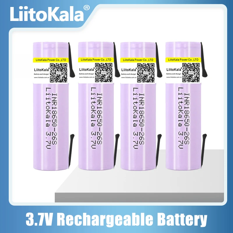 

2023 LiitoKala 26S 18650 2600mAh battery Rechargeable battery INR18650-26S 20A discharge Li-ion Battery 15A cell battery + DIY