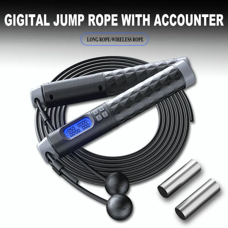 Wholesale adjustable digital cordless smart skipping jump rope with logo