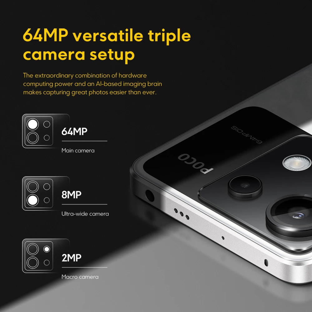 Смартфоны POCO X6 5G NFC Snapdragon ® Тройная камера 7s Gen 2 120 Гц 64 МП с зарядкой OIS 67 Вт