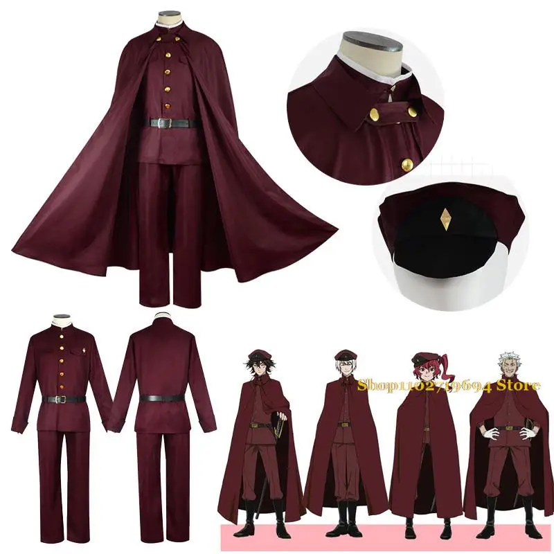 

Anime Tetcho Suehiro Cosplay Bungo Stray Dogs Cosplay Costume Red Cloak Hat Hunting Dogs Uniform for Men Women Halloween Clothes